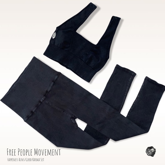 Free People Other - FREE PEOPLE MOVEMENT SET GOOD KARMA BRA + HAPPINESS RUNS HIGH RISE LEGGINGS